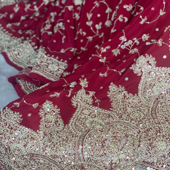 Wedding Zardosi Silk Sari - Readymade - Picture 7 of 10